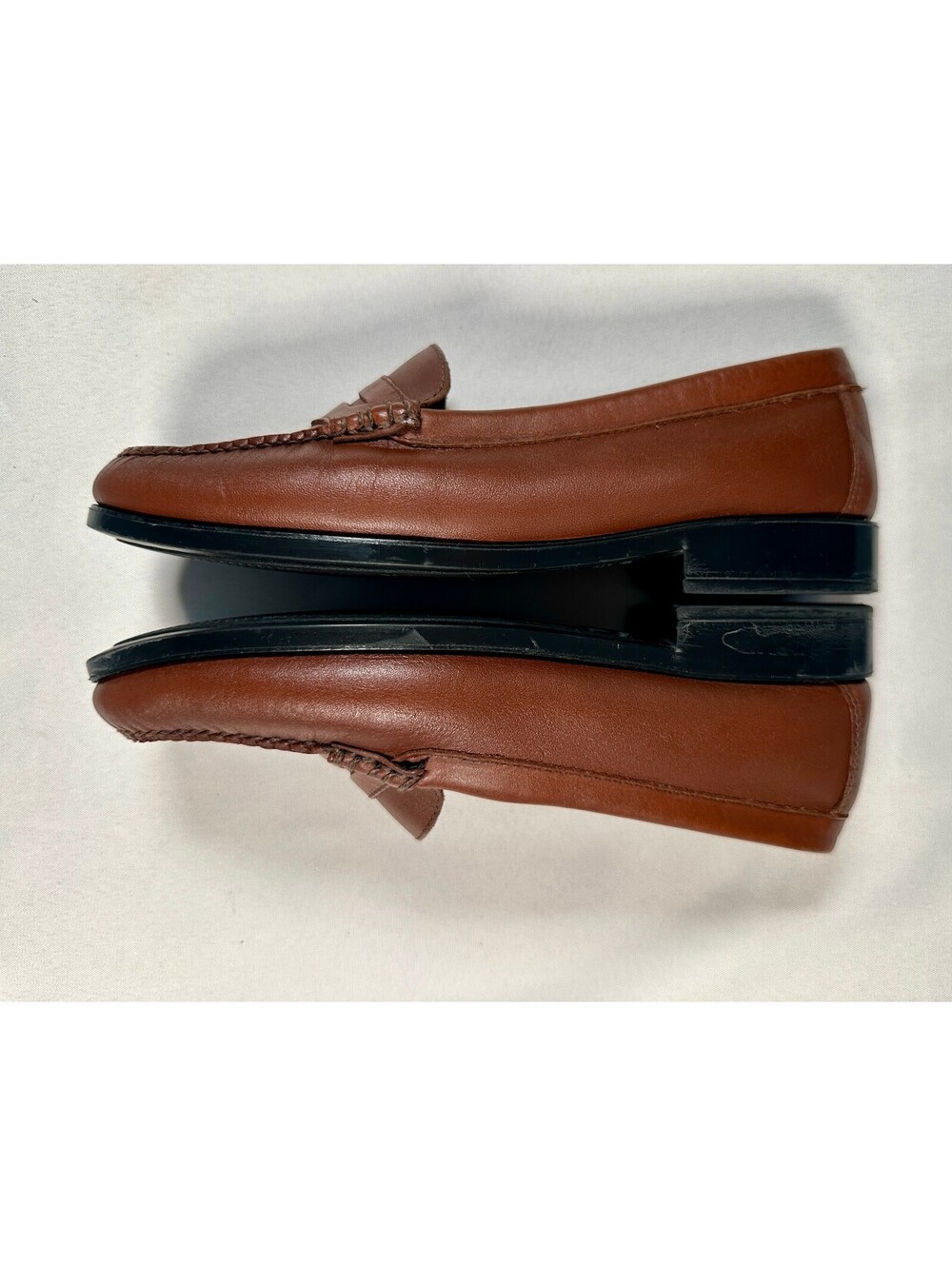 G.H. Bass Weejuns Kathleen Cognac Brown Leather Penny Loafers Women's 9 W Wide - Picture 5 of 7